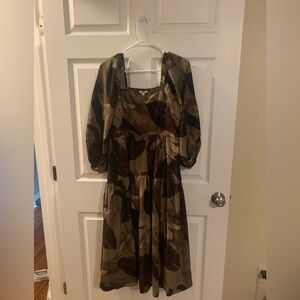 Brown midi dress